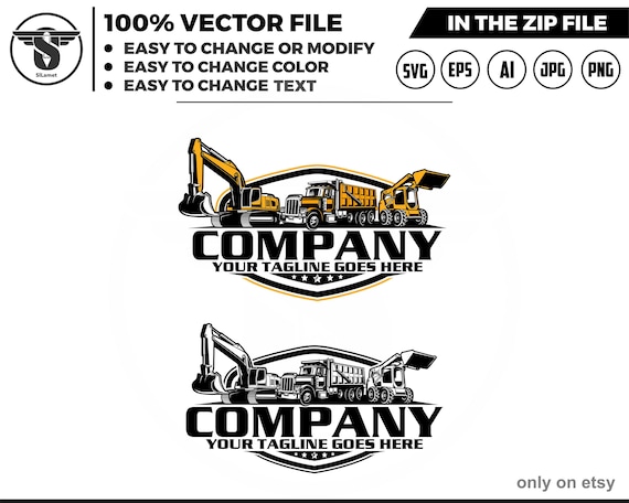 equipment vehicles logo, heavy equipment svg, dump truck, mini excavator, Skid steer loader logo, truck logo, skid steer svg, Bulldozer svg