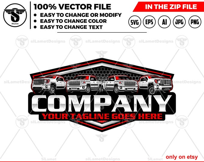 pickup truck logo - GMC Truck Logo Template - Sierra Denali  (Digital Files)