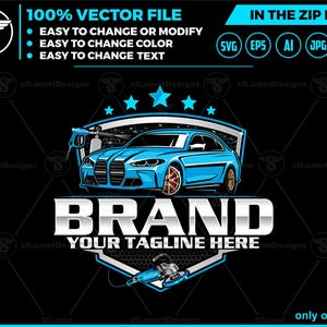 auto detailing car logo template - Car Detailing Services logo - car wash logo template - car clean logo - auto detailing logo SVG