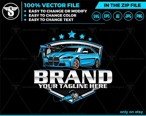 auto detailing car logo template - Car Detailing Services logo - car wash logo template - car clean logo - auto detailing logo SVG