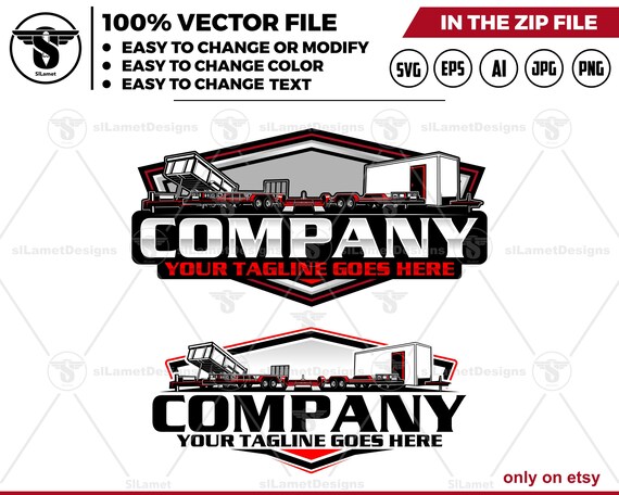 trailer rental logo - trailer services -  dump trailer and flat bed trailer logo, flat bed and dump trailer rental, trailer services