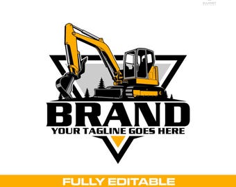 Mini Excavator Logo: Compact Digging Construction Vector Designs (SVG, EPS, PNG)