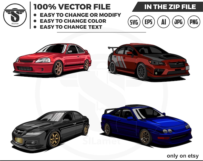 Bundle set luxury cars vector - luxury cars vector - sport car svg - Car vector - luxury cars svg - car for t-shirt - racing car svg