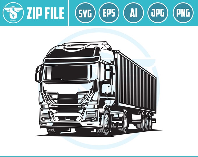 Modern Flat-Nose Truck logo - Cab-Over Engine Truck - COE truck logo -  Industrial Freight Truck - Forward Control Truck - truck eropa