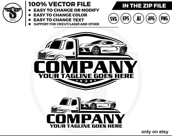towing truck flatbed logo, towing logo template, towing chain svg, tow truck 18 wheeler, tow truck logo, towing service logo, luxury towing
