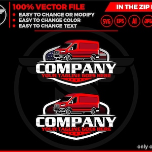 Logotipo de van de entrega SVG: gráficos de veículos de carga e transporte (download digital)