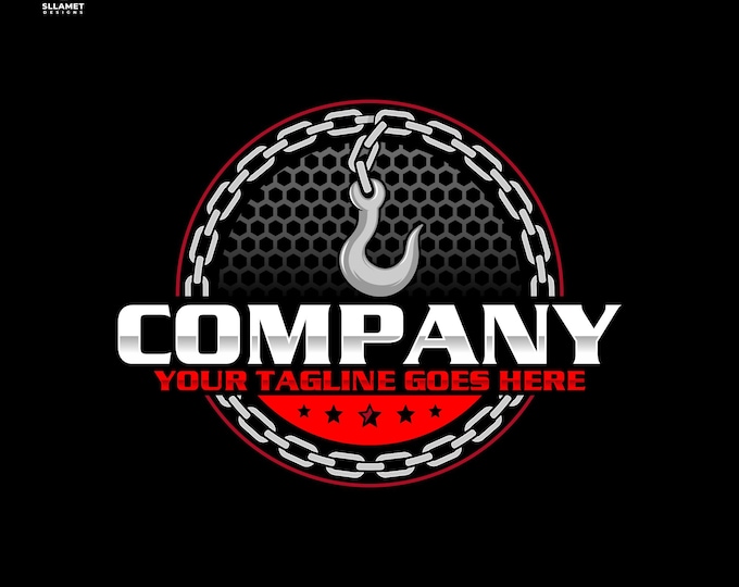 American Towing Truck Logo: Chain Hook SVG, Car Recovery (Digital Download)