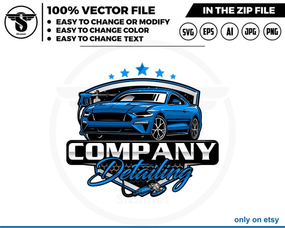 luxury cars auto detailing - sport car detailing logo template - Car Detailing Services logo - car wash logo template - 2018 Ford Mustang GT
