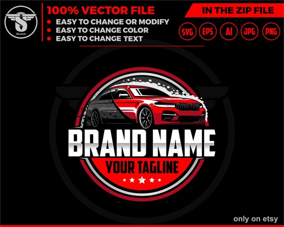car detailing logo - sport car wash logo- Car Detailing Services logo - car wash logo template - car clean logo - auto detailing logo