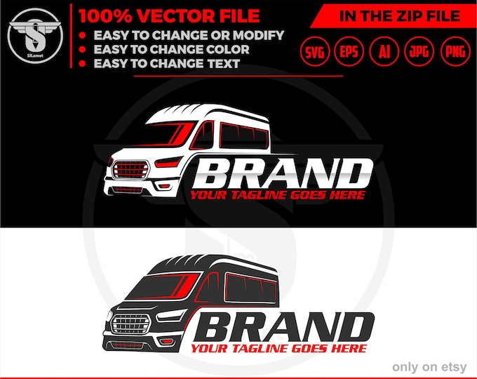 passenger van logo - public transport logo - transportation logo