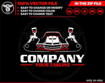 Car Painting Logo: Auto Body Shop Graphic (Digital Download)