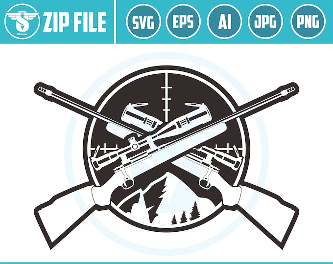 SNIPER RIFLE SVG - target Svg, Rifle Svg File, Deer Hunting Svg, Cricut Rifle Svg, Rifle Cut File, Sniper Rifle Svg, Wildlife Svg