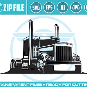 Semi Truck SVG: Big Rig Vector Clipart (Digital Download)