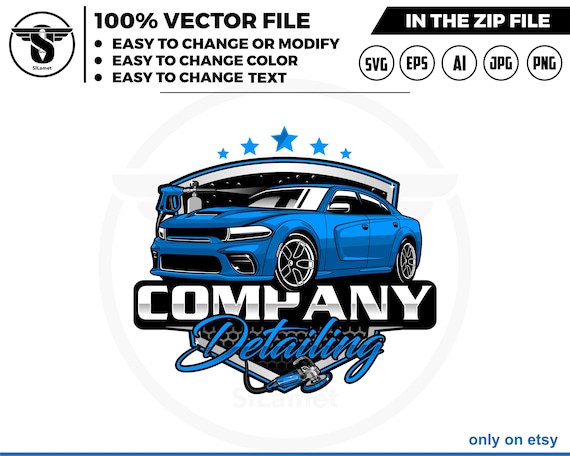 luxury cars auto detailing - sport car detailing logo template - Car Detailing Services logo - car wash logo template