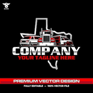 Freight Delivery Logo SVG: Semi Truck & Cargo Van EPS, Editable Vector