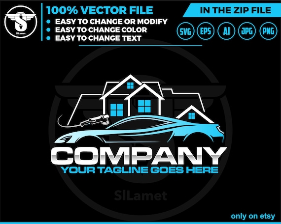 Detailing House logo, auto detailing car logo template - Car Detailing Services logo, car wash logo template, car clean logo, auto detailing