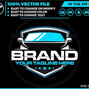 Autoglas-Logo, Autoglas-Logo, Automobil-Logo, Auto-Logo, Händler-Auto-Logo, Autowasch-Logo, Auto-Detailing-Logo, Reparaturglas-Auto-Logo