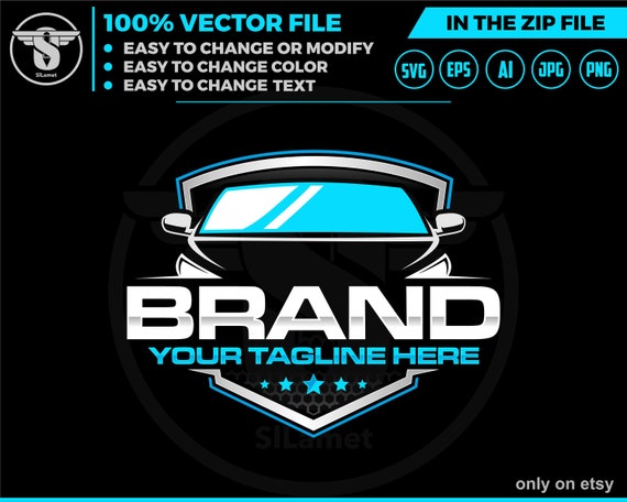 auto glass logo - autoglass logo - automotive logo - car logo - dealer car logo - car wash logo - auto detailing logo, repair glass car logo