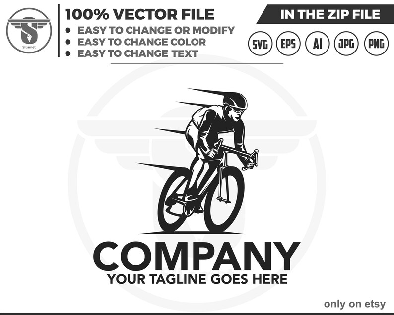 Bicycle Racing Logo - Vector Graphics (svg, Eps, Png, Jpg) - Etsy