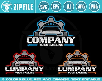 Auto Repair Logo Template: Car Service SVG (Digital Download)
