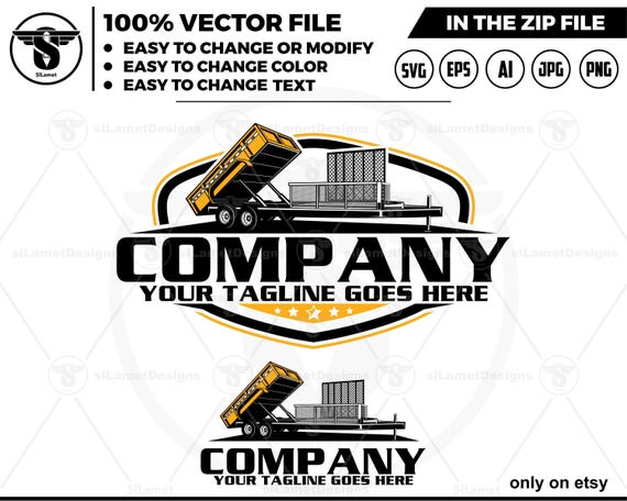 Hybrid Hydraulic Dump Trailer logo,Hybrid Hydraulic trailer logo, trailer towing logo, towing Company Logo,
