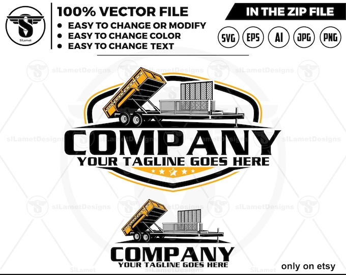 Hybrid Hydraulic Dump Trailer logo,Hybrid Hydraulic trailer logo, trailer towing logo, towing Company Logo,