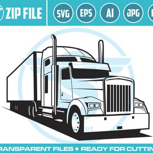 Semi Truck Trailer SVG: Big Rig Vector Cut File