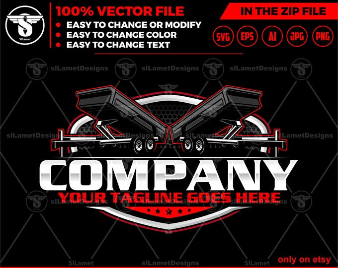 Bumper Pull Dump Trailer logo - dump trailer logo, dump trailer logo , Dumpster Logo , dump rental logo