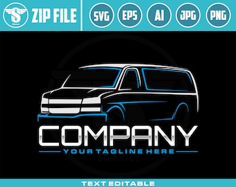 Delivery Van Logo SVG: Cargo Vehicle Graphic (Digital Download)