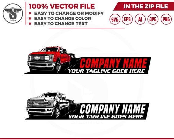 ford super duty svg - pickup and trailer logo - trailer towing logo - towing Company Logo - pickup and flatbed trailer, pickup truck logo,