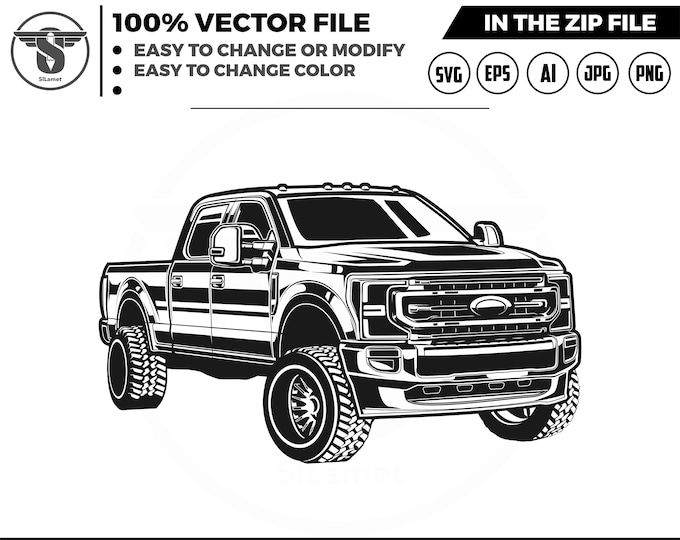 ford super duty svg, pickup truck, pickup truck Logo, pickup truck svg, pickup truck tshirt, silhouette SVG Vector Cricut Cut Cutting