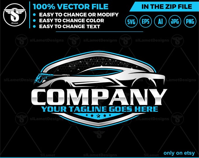 Car wash logo template - car wash logo - car wash svg - cleaning car logo - automotive