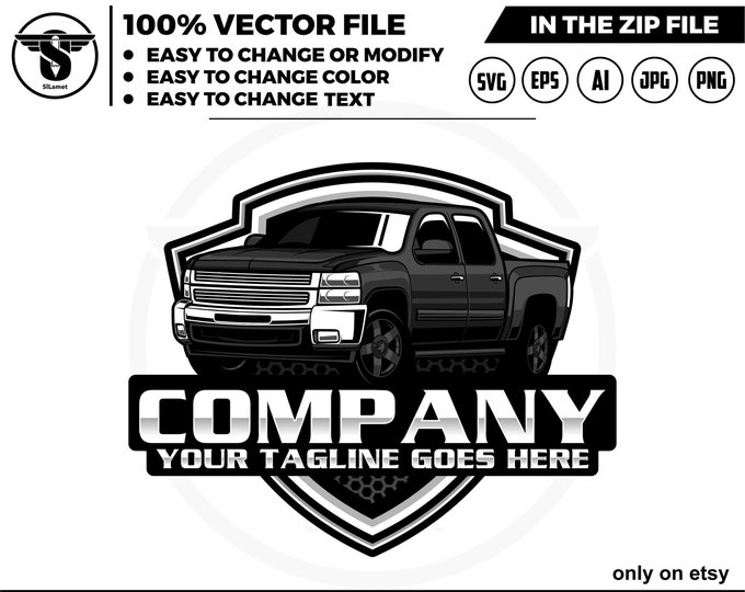 CHEVY pickup truck logo - Chevrolet truck logo - pickup truck logo template - Chevy Silverado Truck- 2009 Chevrolet Silverado 2500 HD