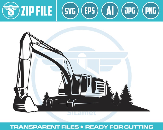 excavator svg, excavator silhouette, digger svg, construction svg, excavator clipart, heavy equipment svg, excavator cut file mini excavator