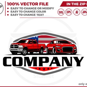 american sport car and pickup logo, automotive logo, luxury car logo, car logo svg, automotive svg , car logo template , car dealer logo