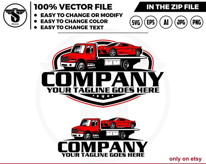 towing truck flatbed logo, towing logo template, towing chain svg, tow truck 18 wheeler, tow truck logo, towing service logo, luxury towing