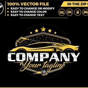 luxury detailing logo  - car gold logo template - Car Detailing Services logo - car wash logo template - car clean logo - auto detailing