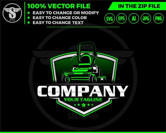 Lawn Mowers logo - Zero Turn mowers logo - grass cleaner logo