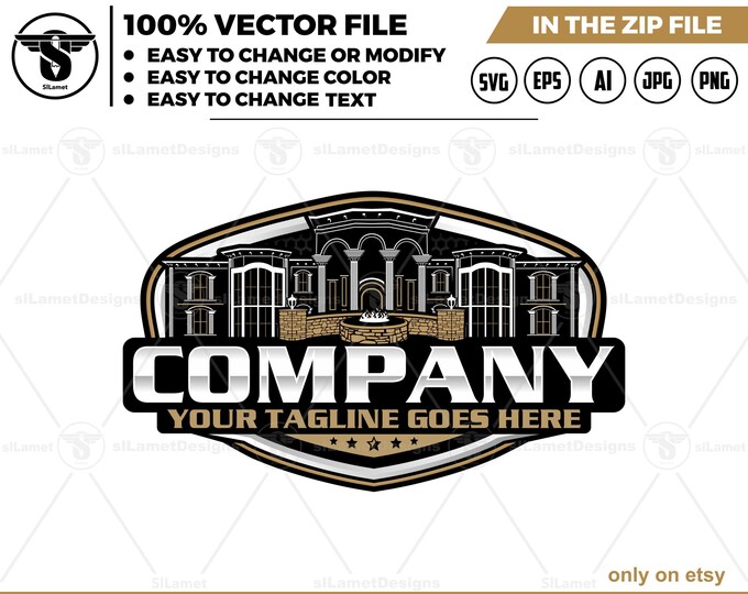 Hardscaping Logo, Editable Vector Logo for Fire Pit & Outdoor Living Construction (SVG AI)