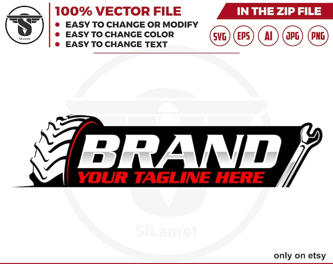 tractor tire repair logo - tire service logo