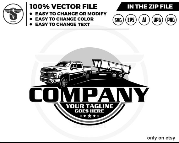 pickup and dump trailer logo, dump trailer rental logo, truck pickup logo svg, Dumpster Logo , dump rental logo
