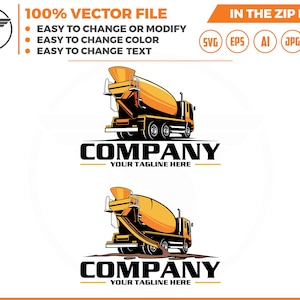 Mixer Truck logo - Cement Mixer Truck logo - Concrete Mixer Truck - truck cemente mixer concrete illustration