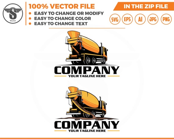 Mixer Truck logo - Cement Mixer Truck logo - Concrete Mixer Truck - truck cemente mixer concrete illustration