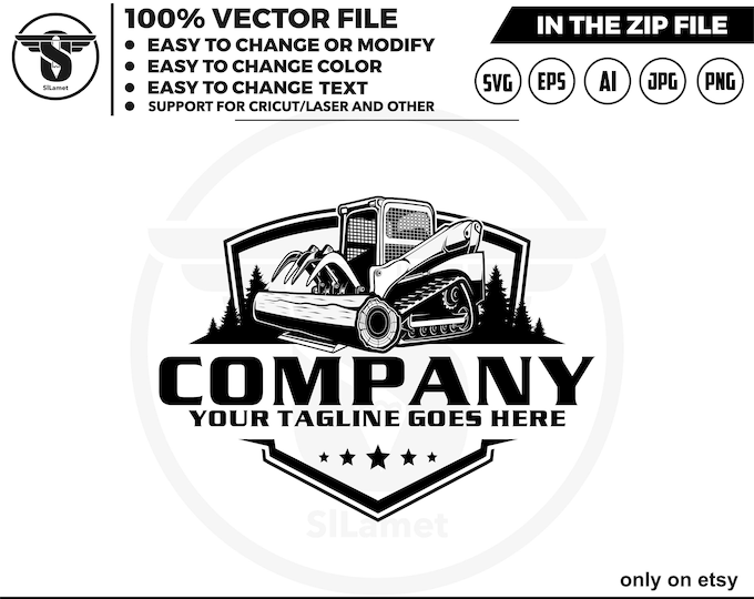 skid steer grapple tree logo, skid steer grapple logo, mini track grapple svg, Skid steer grapple svg, skid steer logo, skid steer svg