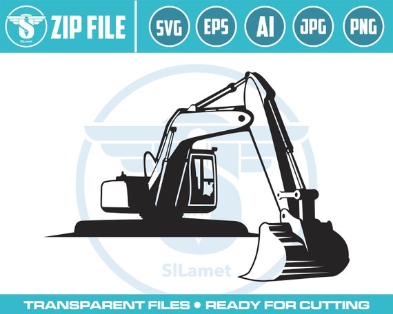 excavator svg, excavator silhouette, digger svg, construction svg, excavator clipart, heavy equipment svg, excavator cut file,mini excavator