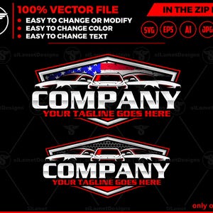 america sport car logo - USA automotive logo - luxury car logo - muscle car logo - car repair garage logo