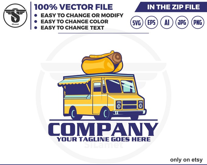 food truck hotdog logo  - food truck logo
