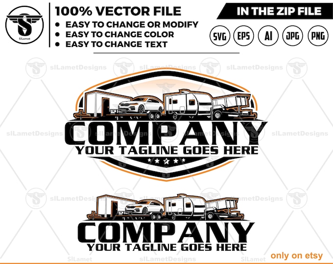 trailer rental logo - trailer services -  dump trailer and flat bed trailer logo, flat bed and dump trailer rental logo, trailer rental logo