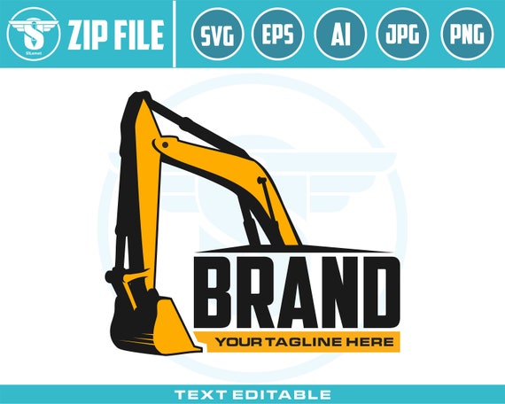bucket excavator logo - Excavator logo svg - Excavator Clipart - Excavator svg - Excavator png - Heavy Equipment svg - Construction Logo svg