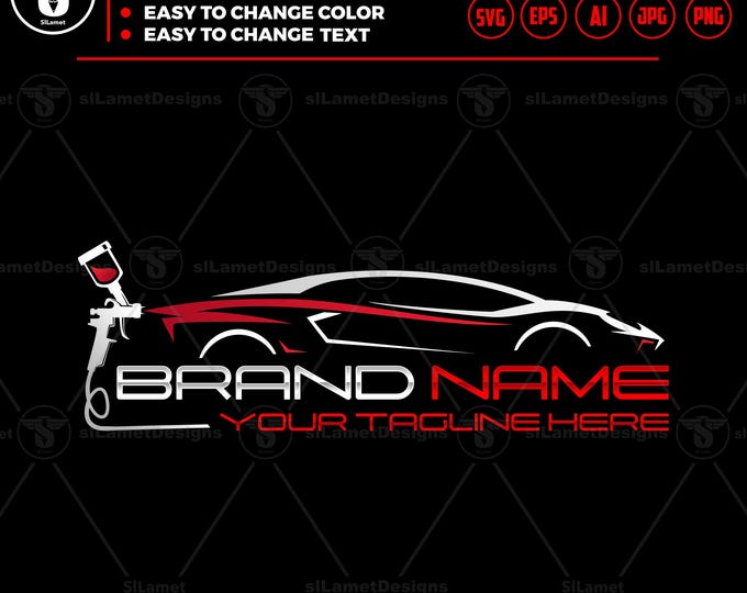Car Painting Logo: Auto Body SVG Vector (Digital Download)